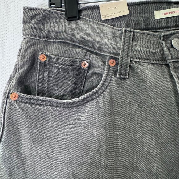 Levis Low Pro Straight Jeans Gray Size 29 Grey Denim Pants Vintage Distressed - Picture 2 of 14